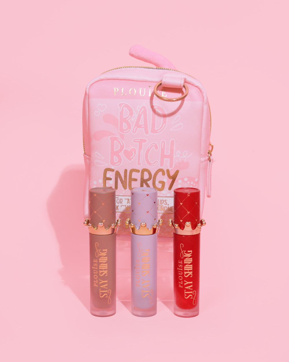 Gloss Boss Stay Shining Lip Oil Trio & กระเป๋า