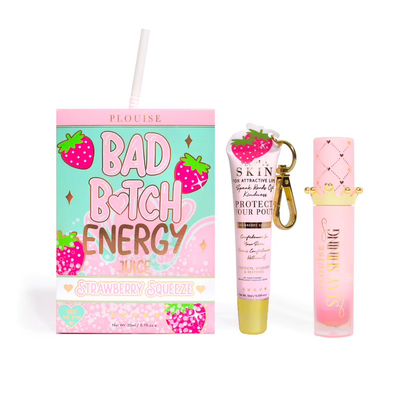 Bad Bitch Energy Lip Conditioner & Lip Oil Duo - สตรอเบอร์รี่