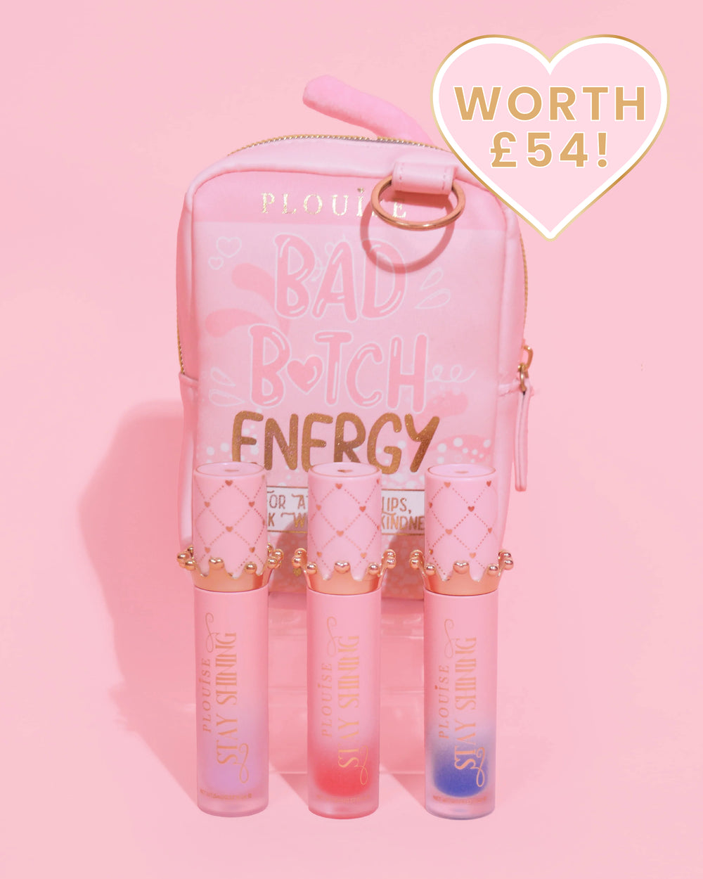 Gloss Boss Stay Shining Lip Oil Trio & กระเป๋า
