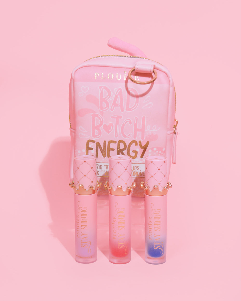 Gloss Boss Stay Shining Lip Oil Trio & กระเป๋า