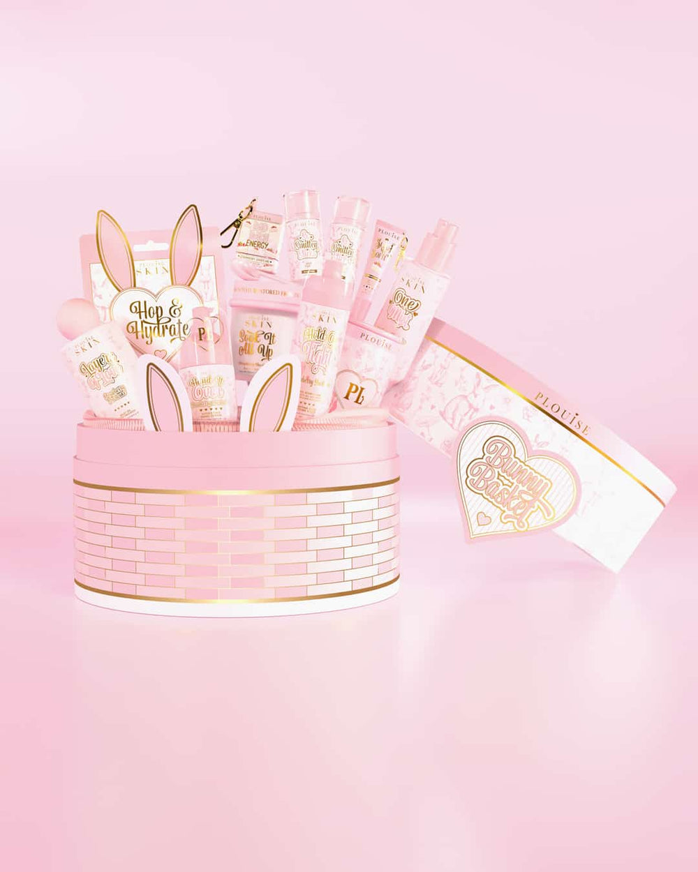 Pink P.Louise Easter Basket with bunny ear design