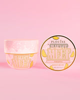Tub of P. Louise Make It Melt Makeup Cleansing Balm with pineapple flavour on a pink background
