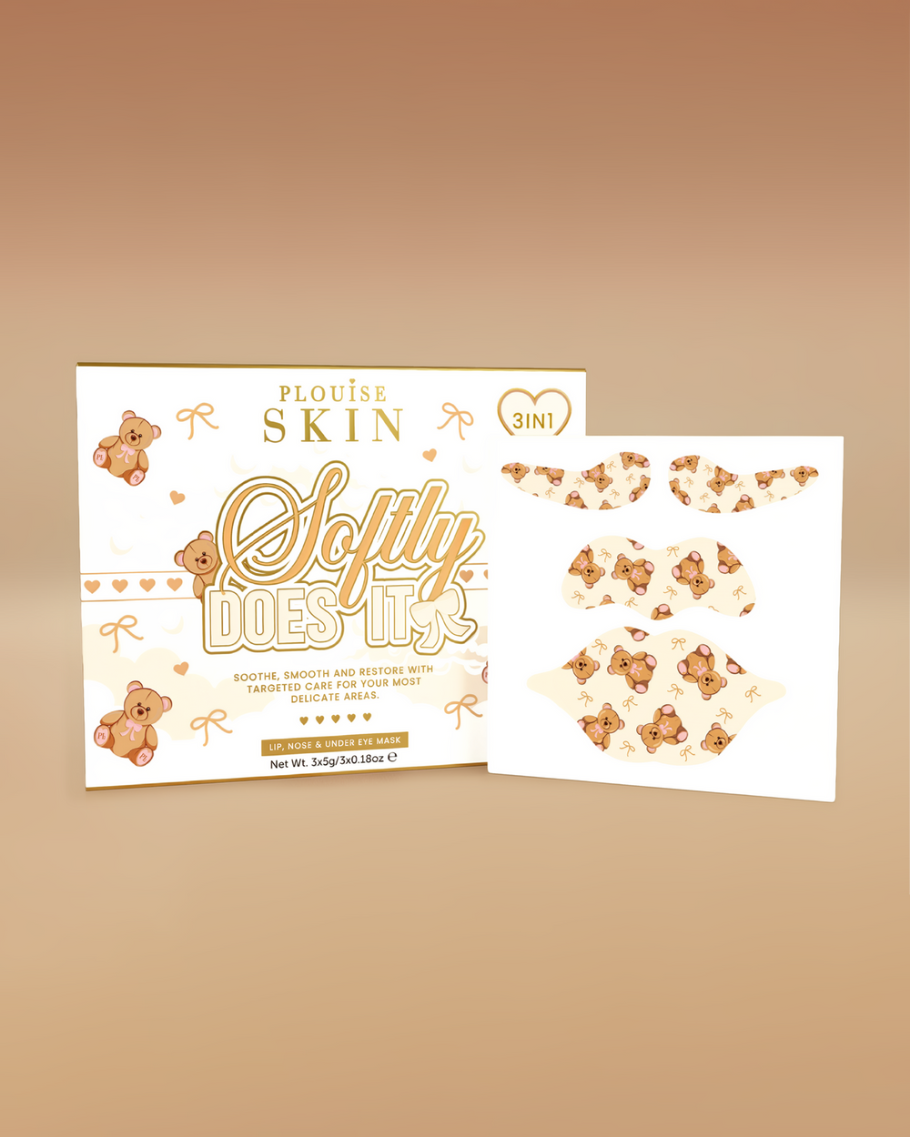 Softly Does It 3-in-1 ชุดมาส์กปาก ตา และจมูก